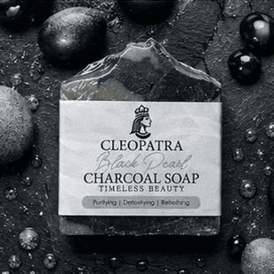 Black Pearl Charcoal Soap - Dark background